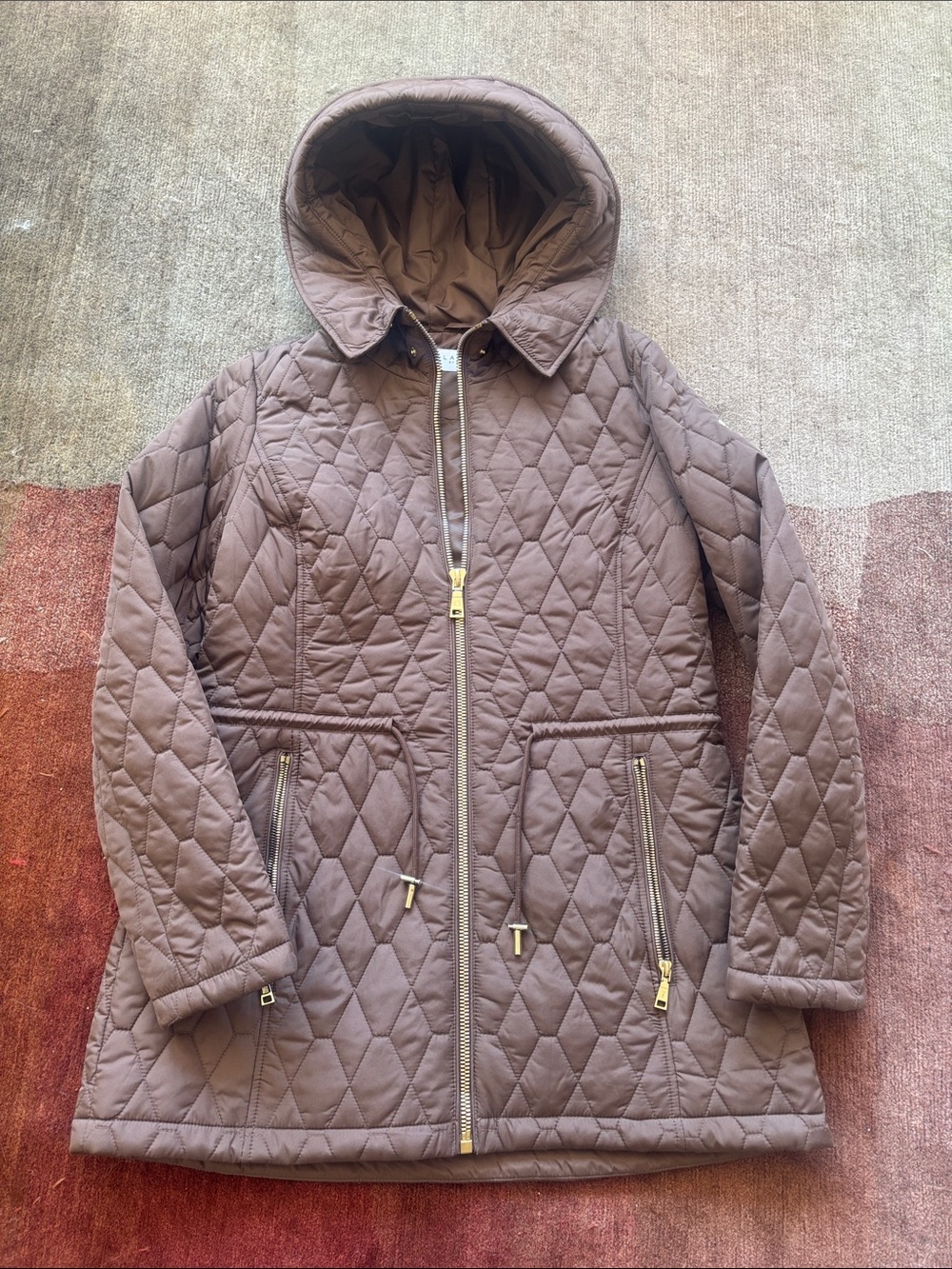 NWOT - Laundry by Shelli Segal Diamond Quilted Hooded Jacket - Sz M